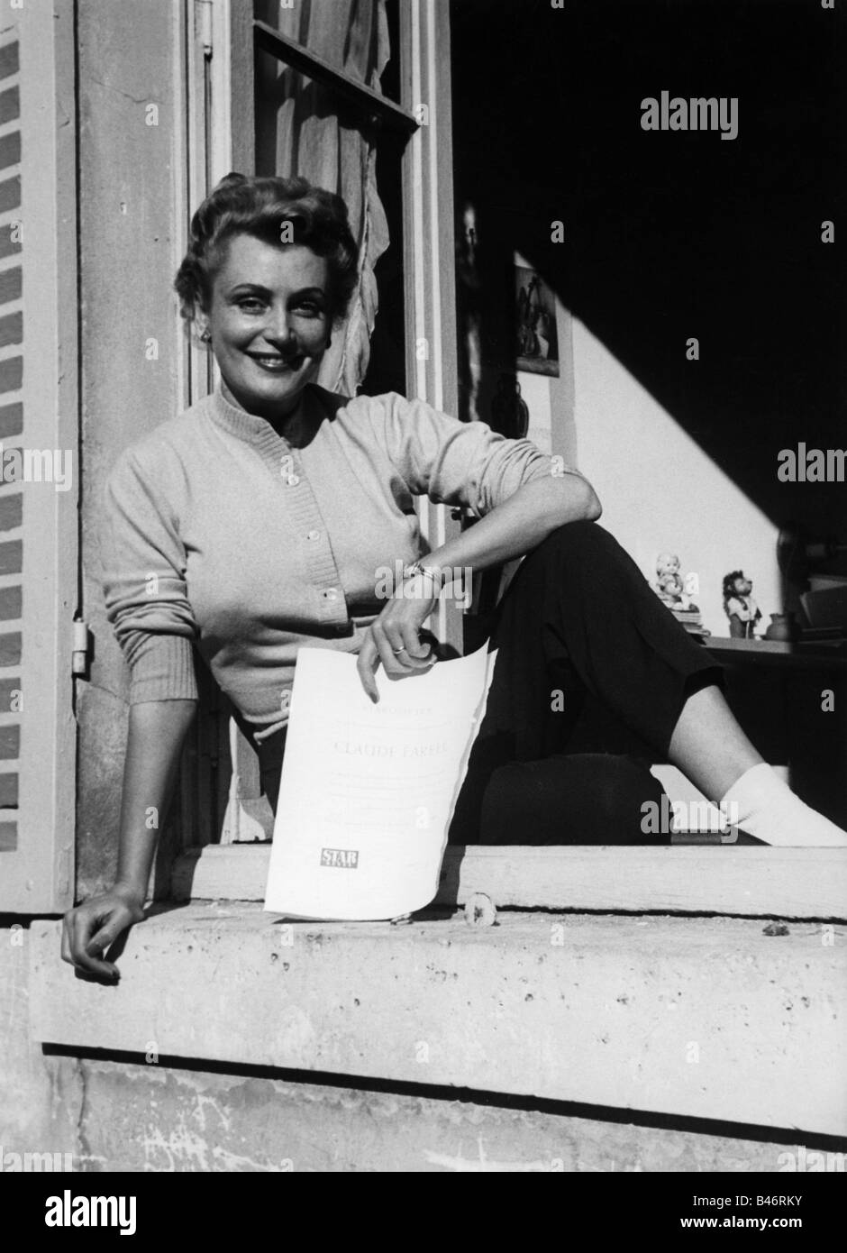 Farell, Claude, 7.5.1914 - 17.3.2008, österreichische Schauspielerin, halbe Länge, 1955, Stockfoto