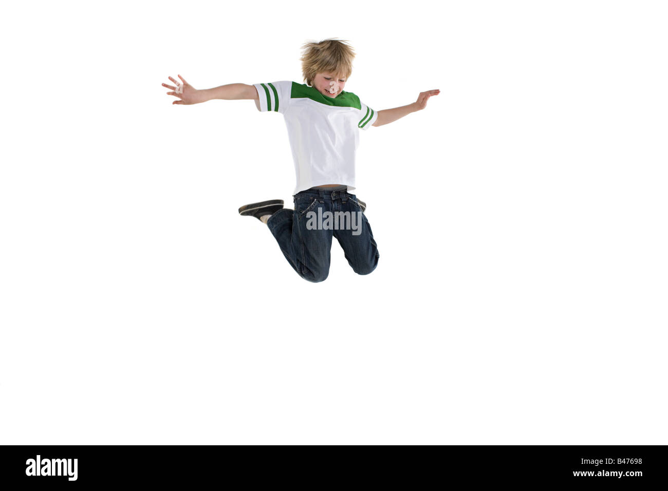 Ein Junge, springen Stockfoto