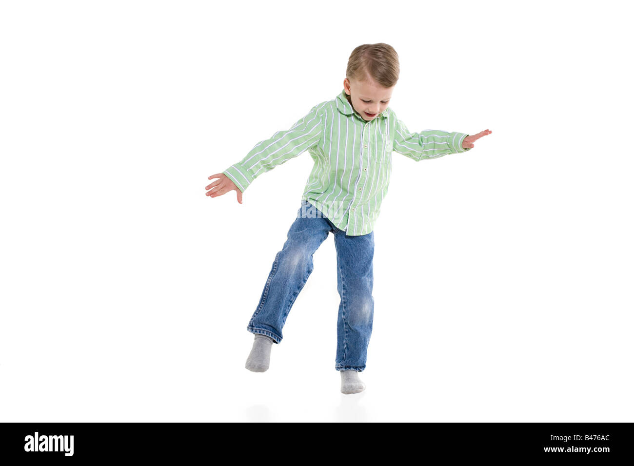 Ein Junge, springen Stockfoto