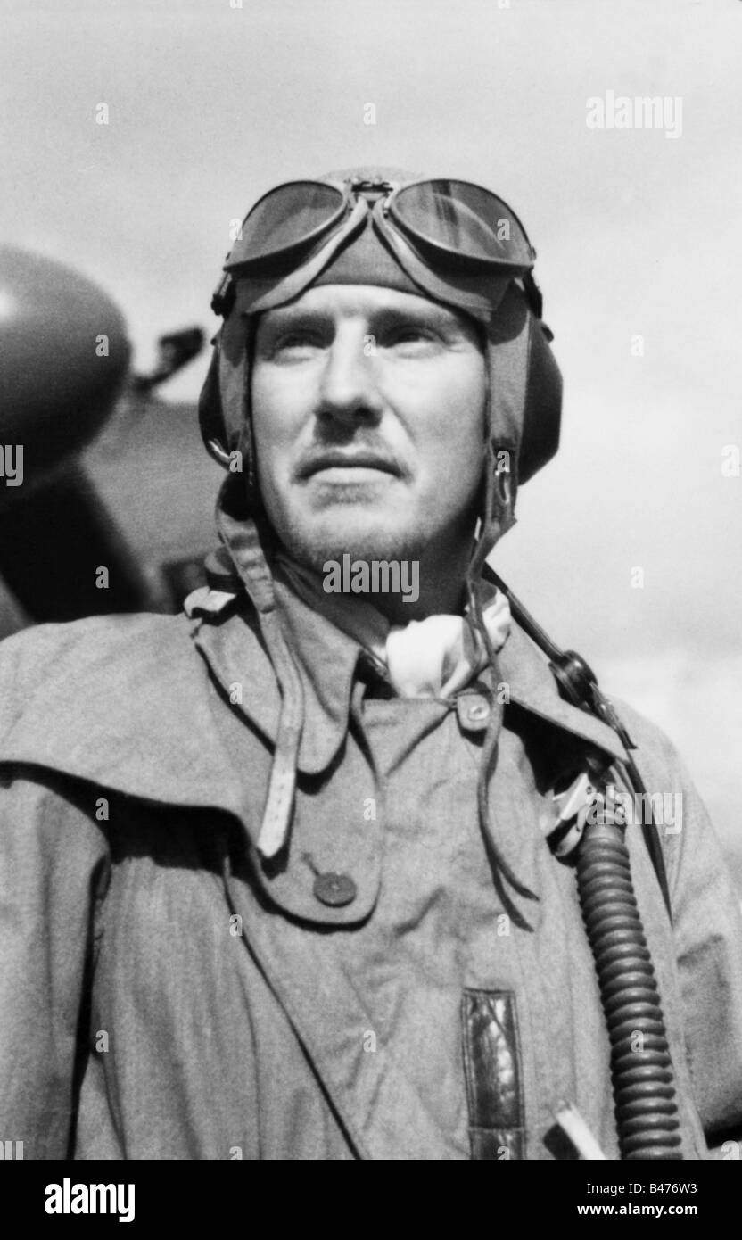 Ereignisse, Zweiter Weltkrieg/Zweiter Weltkrieg, Luftkrieg, Personen, deutscher Bomberpilot nach einer Mission in der Sowjetunion, September 1941, Stockfoto