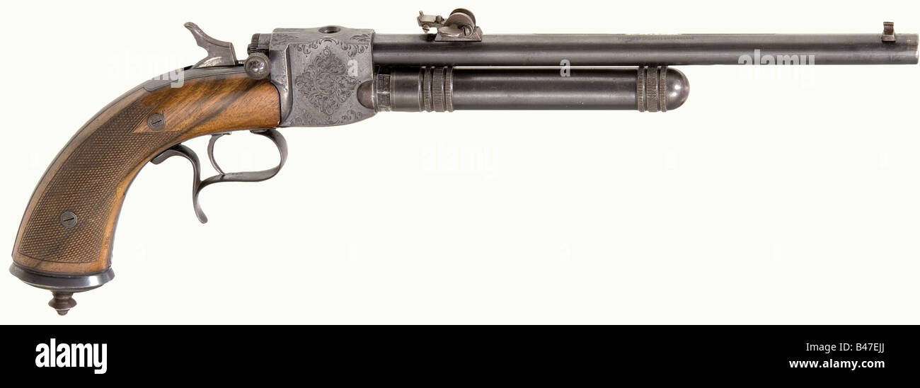 Giffard System Gaspistole und Gewehrsatz, St. Etienne, ca. 1900. Die