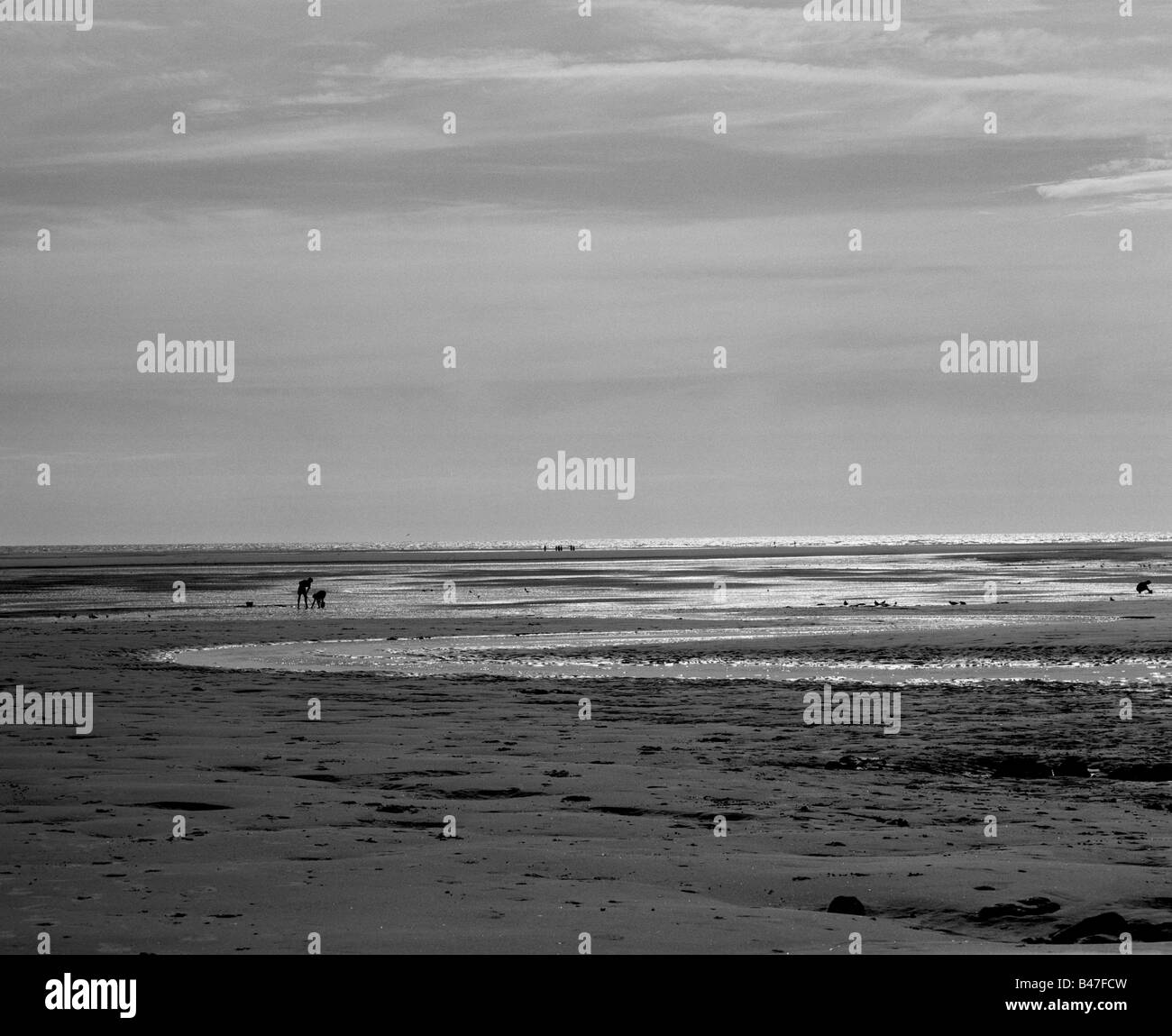 leeren Sandstrand, Nord Frankreich Stockfoto