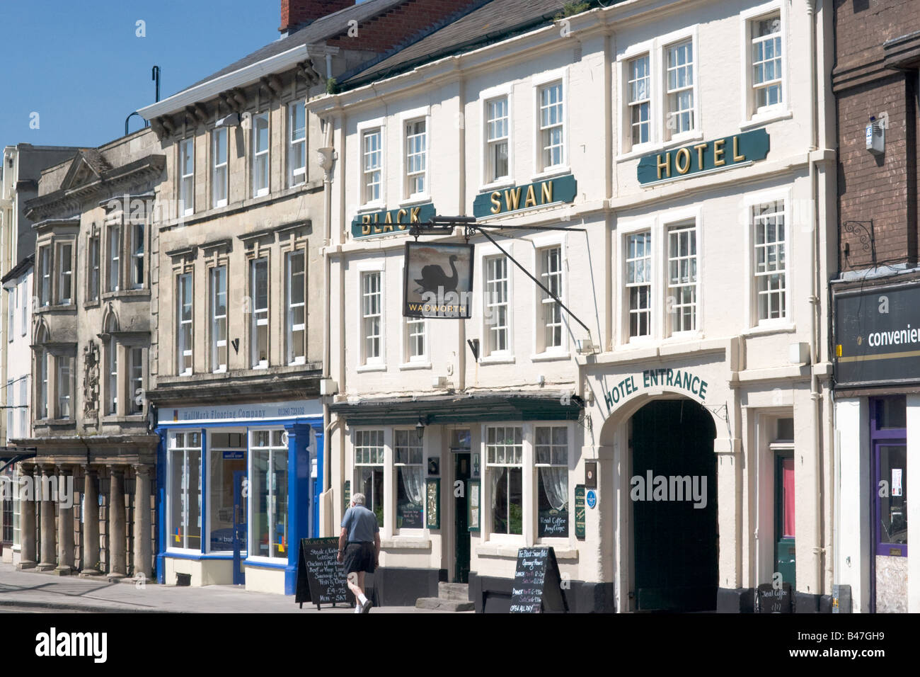 Das Black Swan Hotel, Devizes, Wiltshire Stockfoto