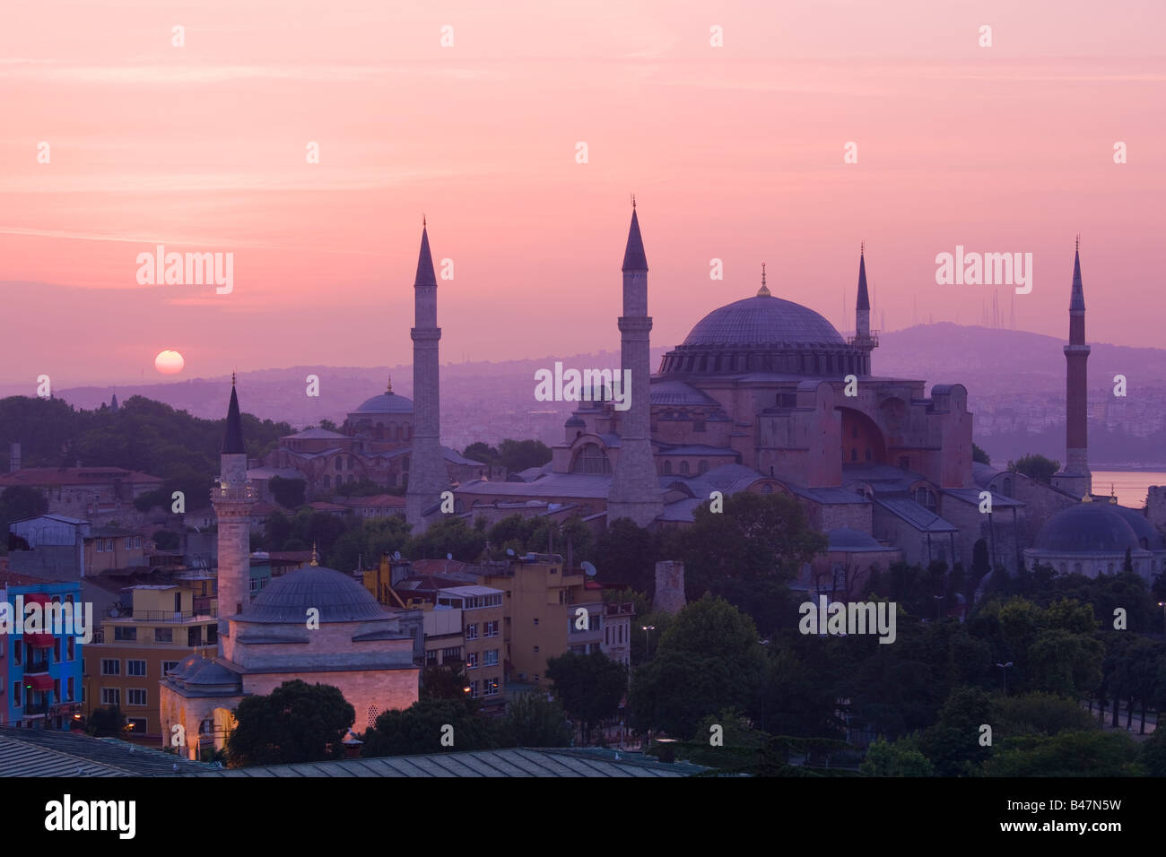 Türkei Istanbul erhöhten Blick auf die Hagia Sophia Mosque Stockfoto