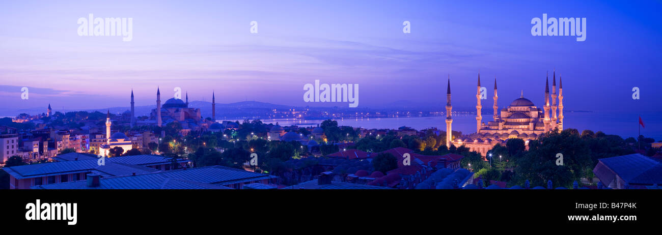 Türkei-Istanbul-Sultan-Ahmet-Moschee, blaue Moschee und die Hagia-Sophia-Moschee Stockfoto