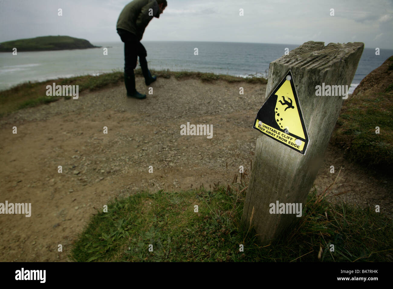 Klippe am in der Nähe von Ayrmer Cove South Devon Stockfoto
