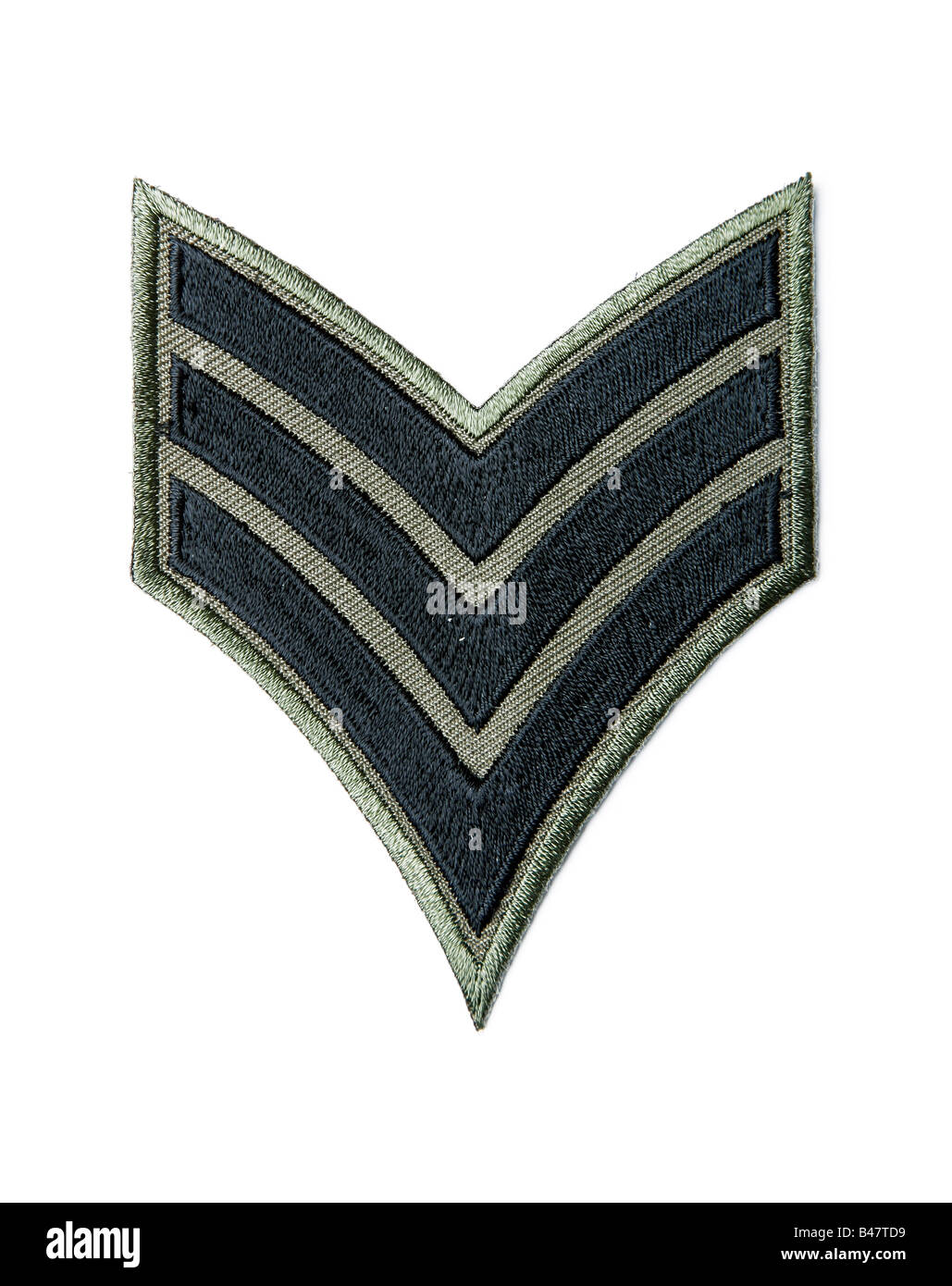 Armee Streifen Replik isoliert Tuch Abzeichen auf weißem Hintergrund Stockfoto