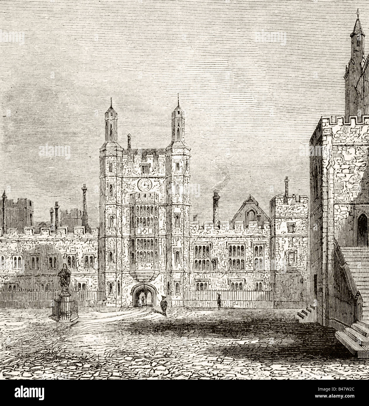 Der Schulhof am Eton College, Eton, in der englischen Grafschaft, im 19.. Jahrhundert Stockfoto