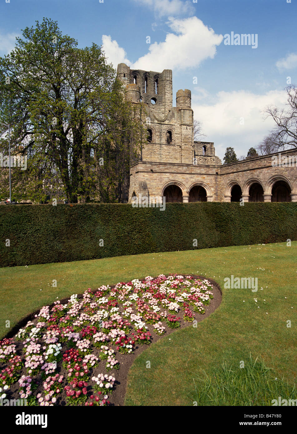 Dh Kelso Abbey KELSO GRENZEN Ruinen Gärten Schottland Abtei roxburghshire Stockfoto