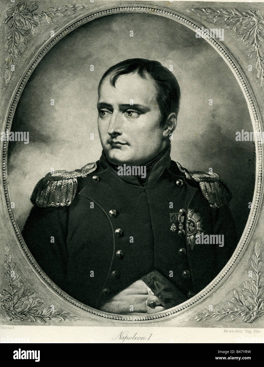 Napoleon I, 15.8.1769 - 5.5.1821, Kaiser der Franzosen 1804-1815, Porträt, Tiefdruck nach Gemälde von Vernel, Jahrhundert, Artist's Urheberrecht nicht geklärt zu werden. Stockfoto