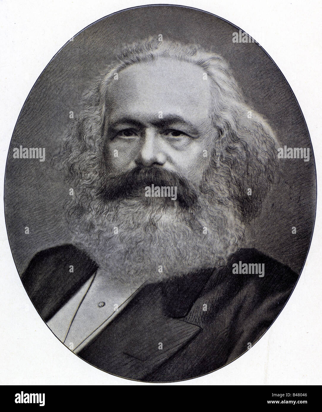 Marx, Karl, 5.5.186 - 14.3.1883, deutscher Philosoph, Porträt, Zeichnung, 20. Jahrhundert, Stockfoto