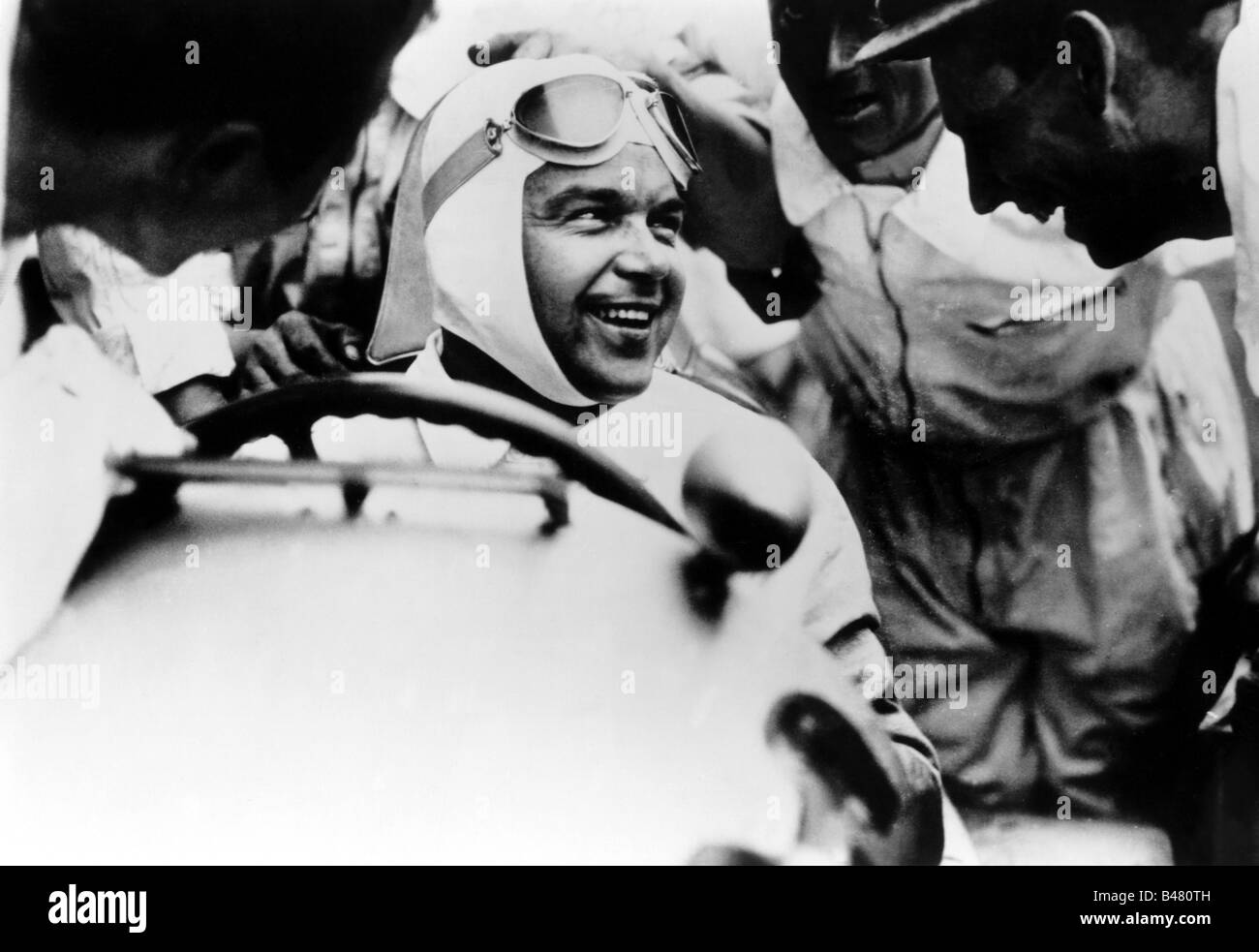 Caracciola, Rudolf, 30.1.1901 - 28.9.1959, deutscher Rennfahrer, Sieger des Tripolis Grand Prix, 12.5.1935, Stockfoto