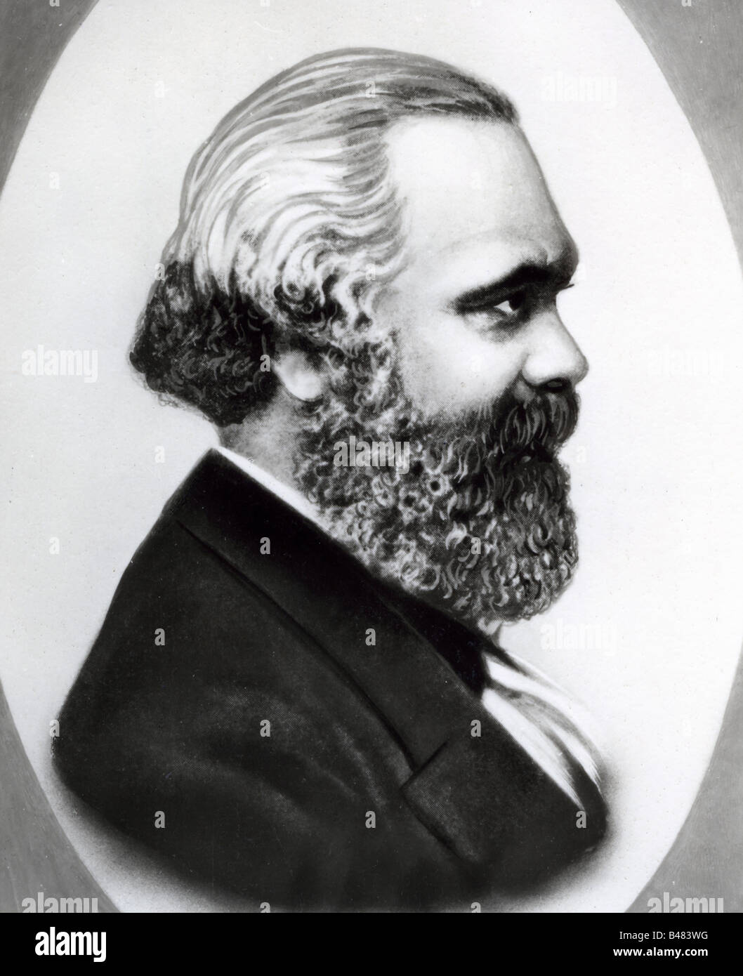 Marx, Karl, 5.5.186 - 14.3.1883, deutscher Philosoph, Porträt, Seitenansicht, 1867, Stockfoto