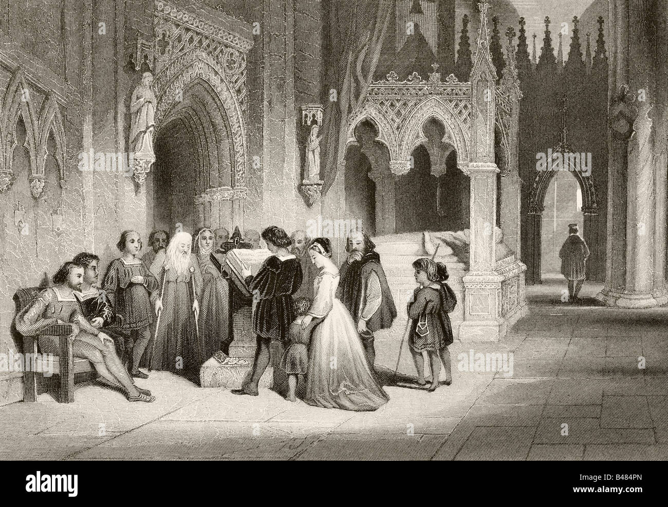 Das Lesen der Bibel in der Krypta der St. Paul s Stockfoto