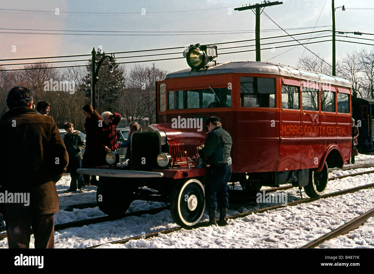 Morris County Central Schienenbus, Morristown und Erie Railroad, New Jersey, USA, c.1969 Stockfoto