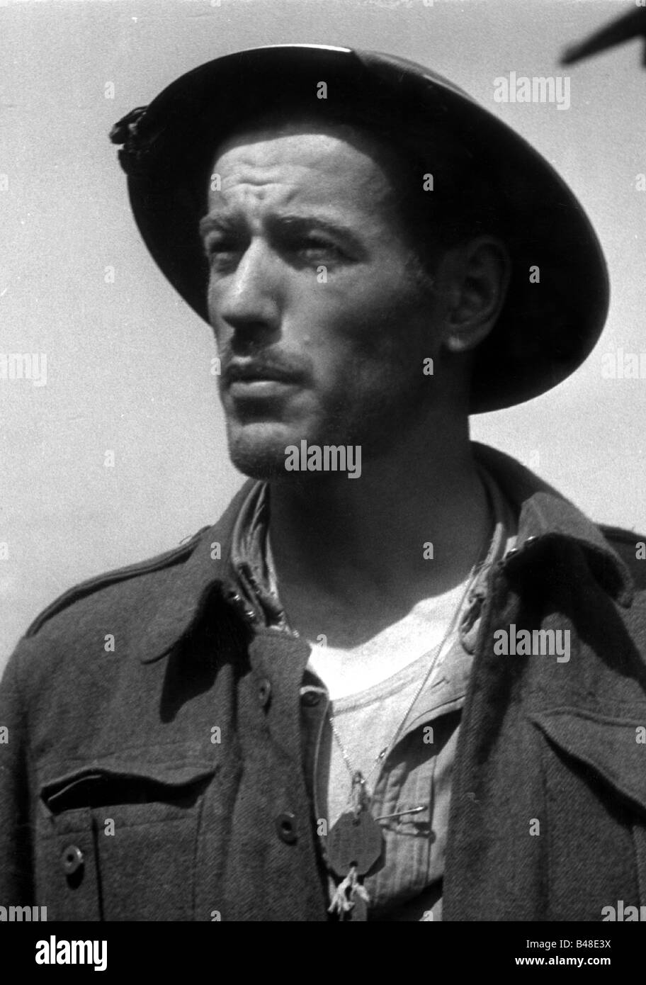 Ereignisse, Zweiter Weltkrieg/Zweiter Weltkrieg, Frankreich, Dieppe, 19.8.1942, gefangener französischer kanadischer Soldat Guerard Audet, Schutzlager in der Nähe von Verneuil, Stockfoto