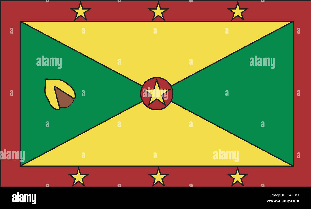 Heraldik, Fahnen, Grenada, Nationalflagge, gegründet: 7.2.1974, Additional-Rights - Clearance-Info - Not-Available Stockfoto