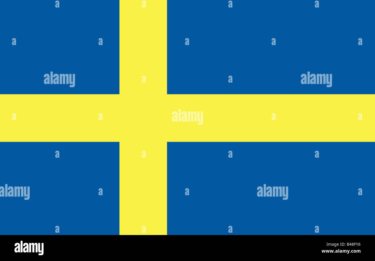 Heraldik, Wappen, Schweden, Nationalflagge, eingeführt: 22.6.1906, Additional-Rights - Clearance-Info - Not-Available Stockfoto
