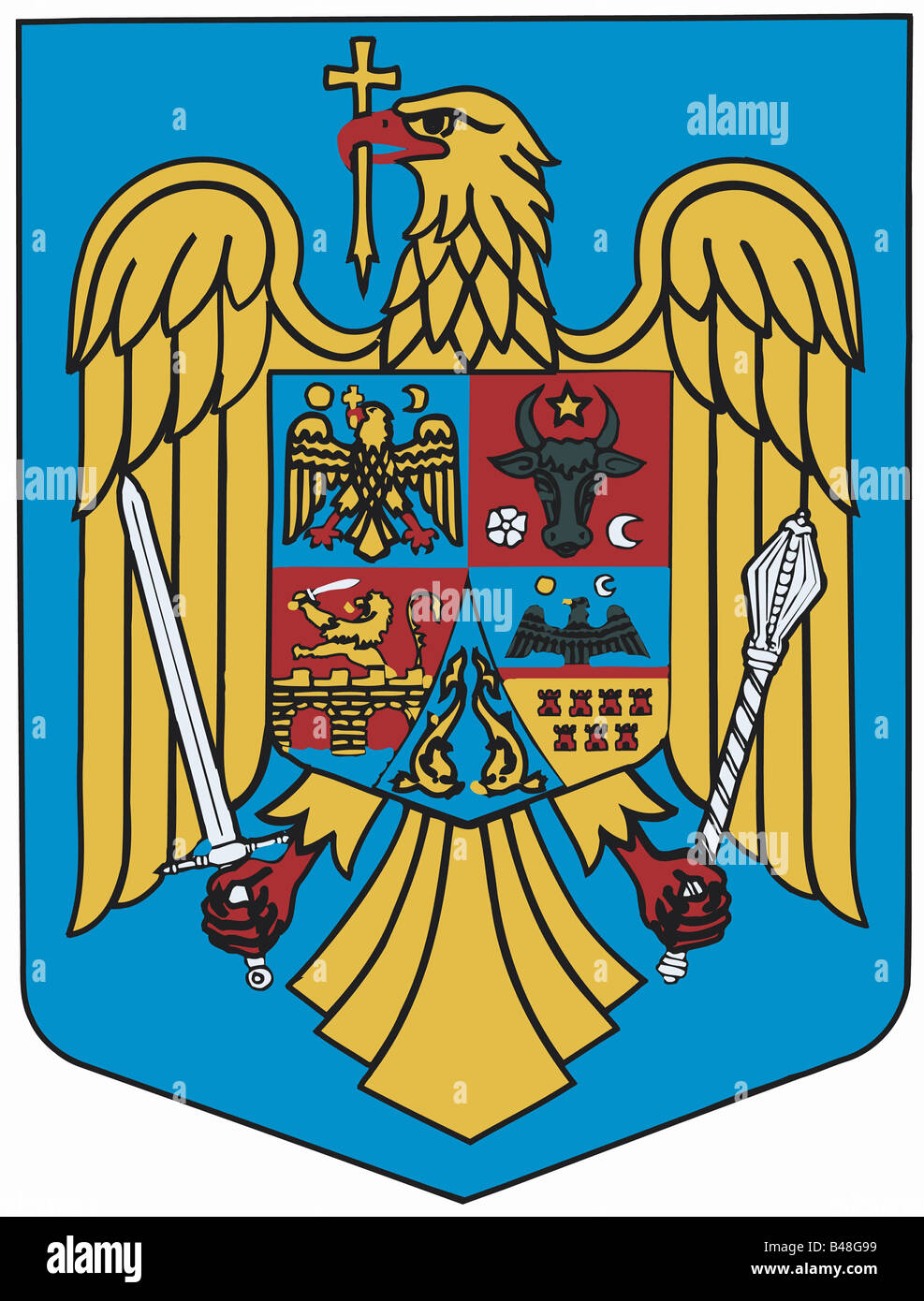 Heraldik, Wappen, Rumänien,, Additional-Rights - Clearance-Info - Not-Available Stockfoto