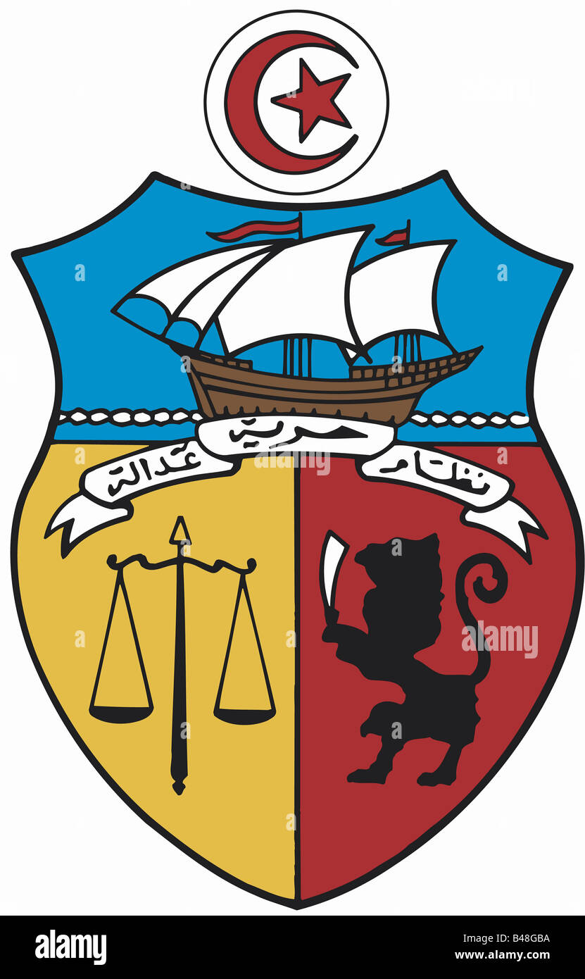 Heraldik, Wappen, Tunesien,, Additional-Rights - Clearance-Info - Not-Available Stockfoto