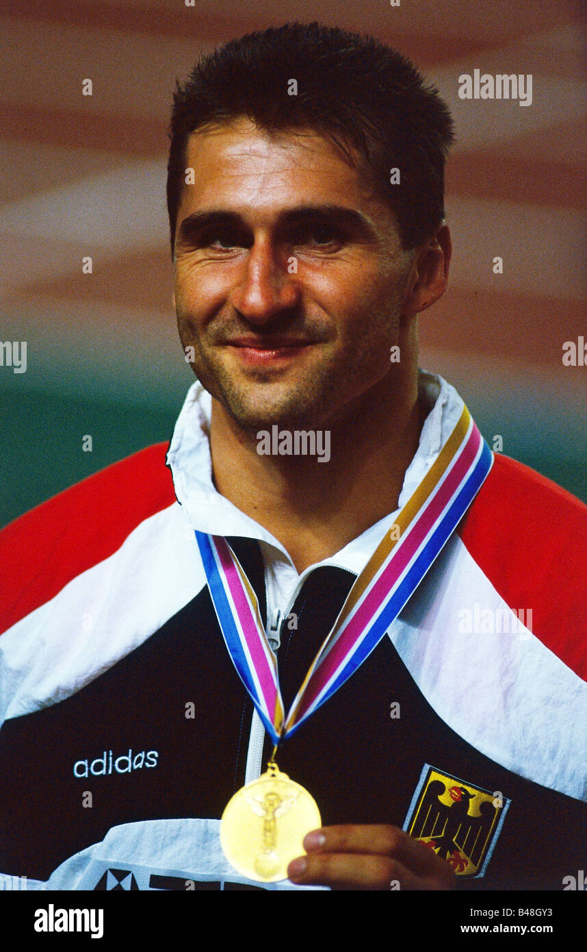 Riedel, Lars, * 28.6.1967, deutscher Leichtathlet (Leichtathletik), Porträt, Weltmeisterschaft, Tokio, 1991, Stockfoto