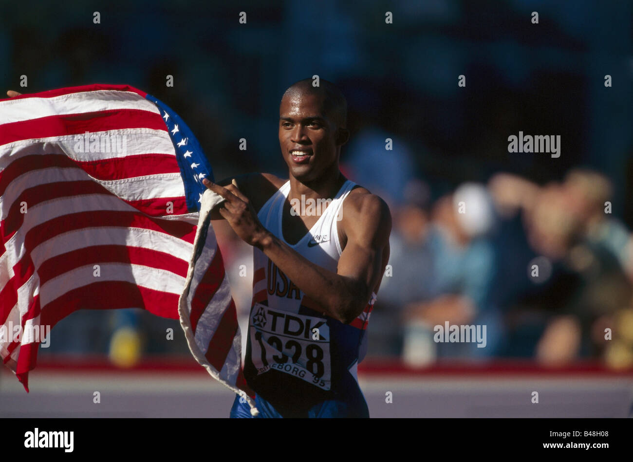 Adkins, Derrick, * 2.7.1970, US-Athlet (Leichtathletik), halbe Länge, Weltmeisterschaft, Gothenburg, Schweden, 1995, Stockfoto