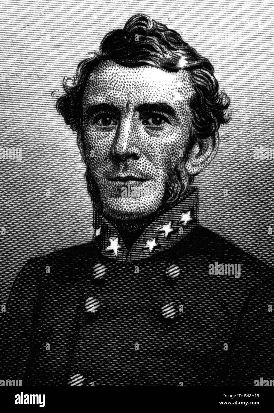 Bragg, Braxton, 22.3.1817 - 27.9.1876, amerikanischer General, Porträt, Stahlstich, um 1860,, Artist's Urheberrecht nicht gelöscht werden Stockfoto