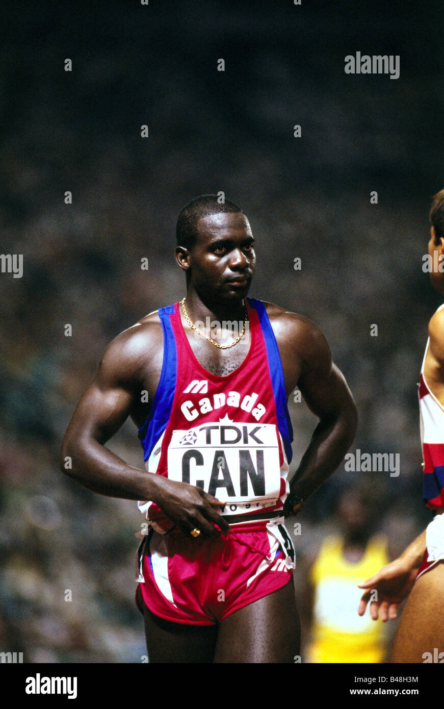 Johnson, Ben, * 30.12.1961, Kanadischer Athlet (Leichtathletik), halbe Länge, Weltmeisterschaft, Tokio, 1991, Stockfoto