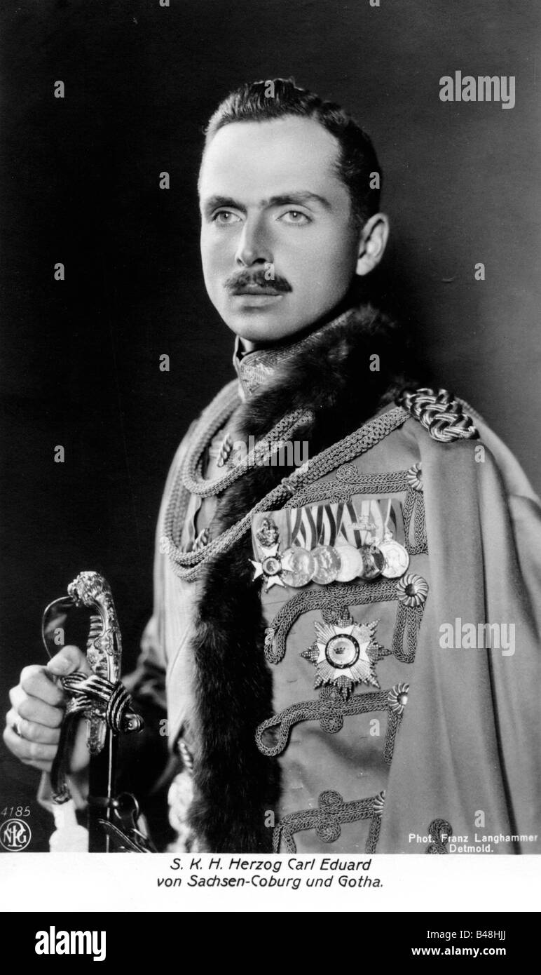 Charles Edward, 19.7.1884-6.3.1954, Herzog von Sachsen-Coburg-Gotha 30.7.1900 - 13.11.1918, halbe Länge, Postkarte, Detmond, ca. 1910, Stockfoto