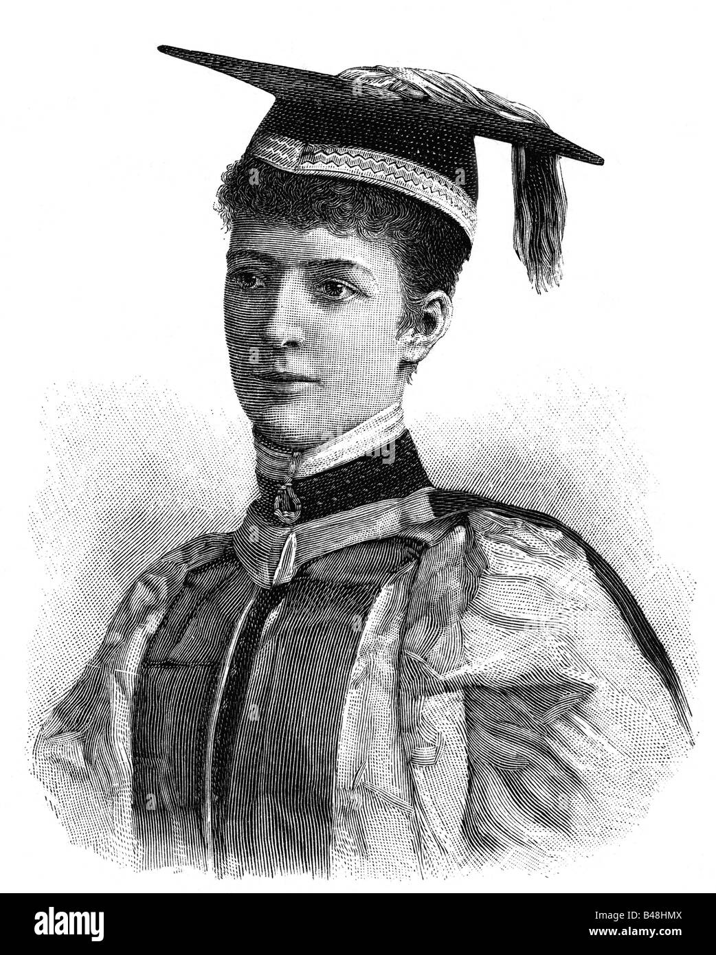 Alexandra, 1.12.1844 - 20.11.1925, Queen Consort of Great Britiain 22.1.1901 - 6.5.1910, halbe Länge, Doktor der Musik an der Universität Oxford, Holzgravur, 1896, "Leipziger Illustrierte Zeitung", Stockfoto