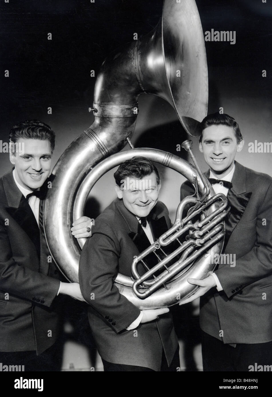 Cornel Trio, deutsche Musikgruppe, PR Photo 1956, Musiker, Instrument, Tube, Cornell, Stockfoto