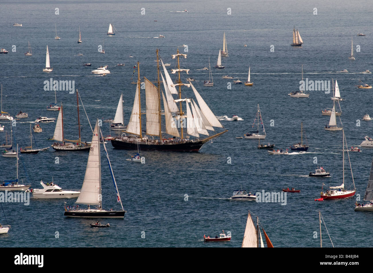 "Funchal 500 tall Schiffe Regatta". Cornwall. UK Stockfoto