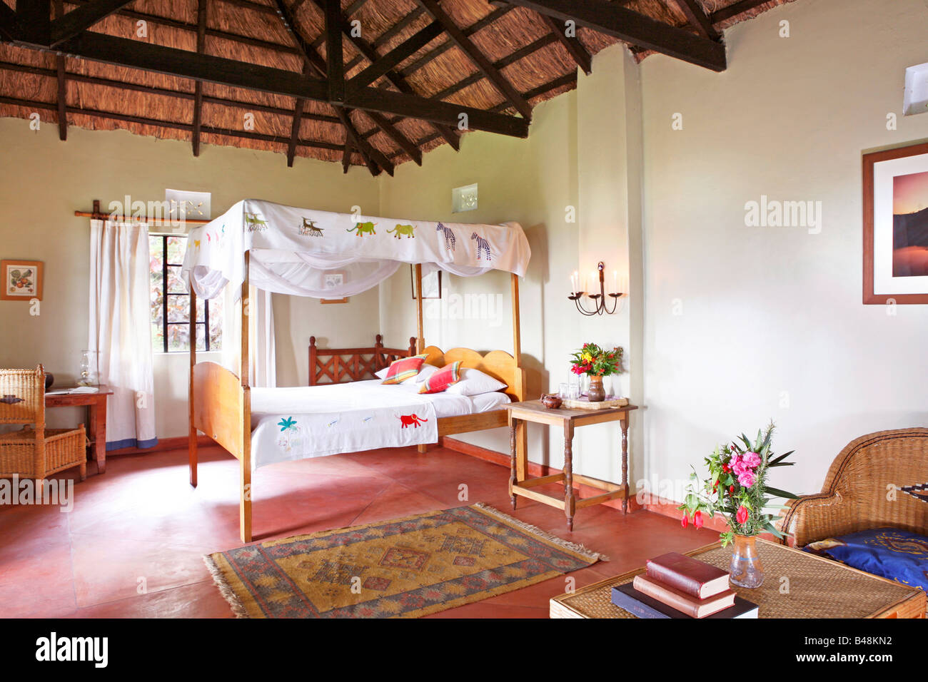 Die Flitterwochen-Hütte am Ndali Lodge, Uganda. Stockfoto Die Flitterwochen-Hütte am Ndali Lodge, Uganda. Stockfoto