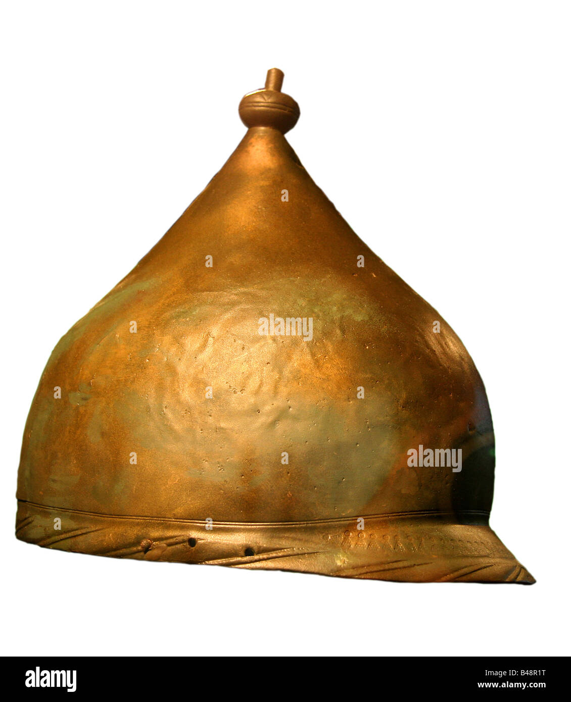 antiker Helm - Erinnerung an den Krieg Stockfoto