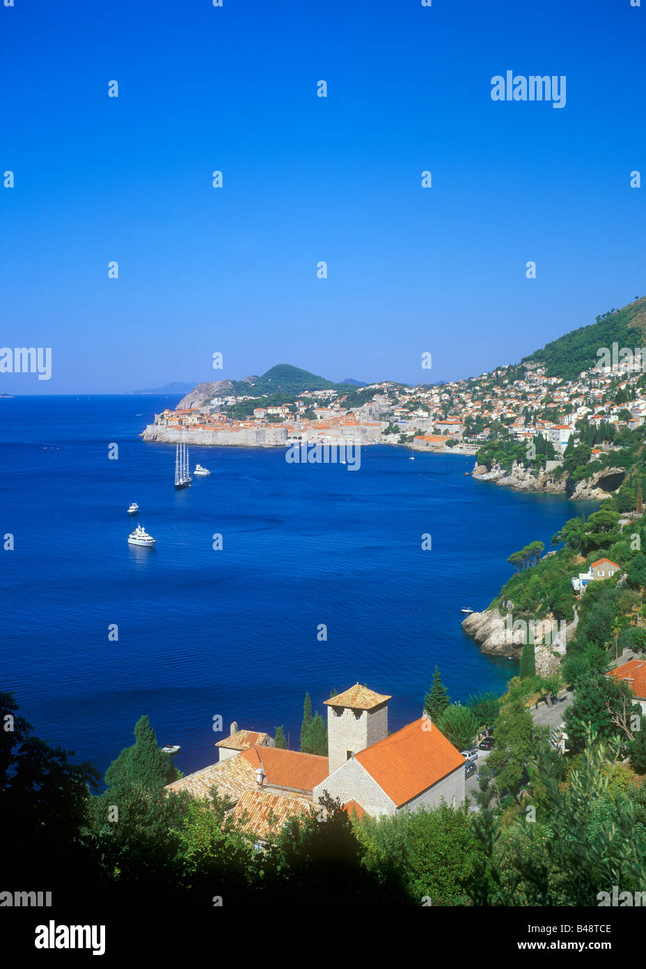 Panoramablick auf die Altstadt von Dubrovnik, Kroatien, Osteuropa Stockfoto