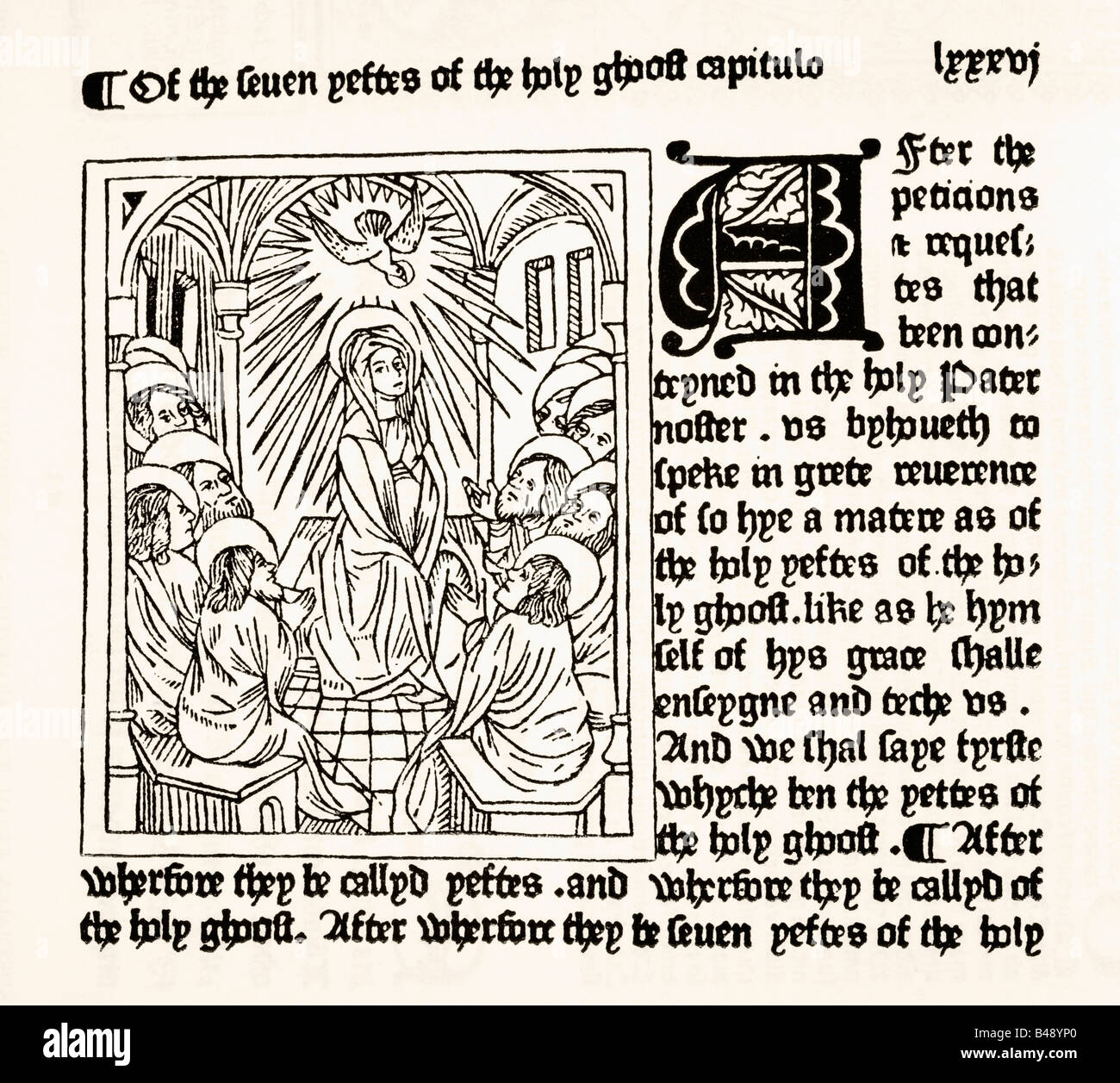 Seite von The Royal Buch gedruckt durch William Caxton im Jahr 1484. Stockfoto