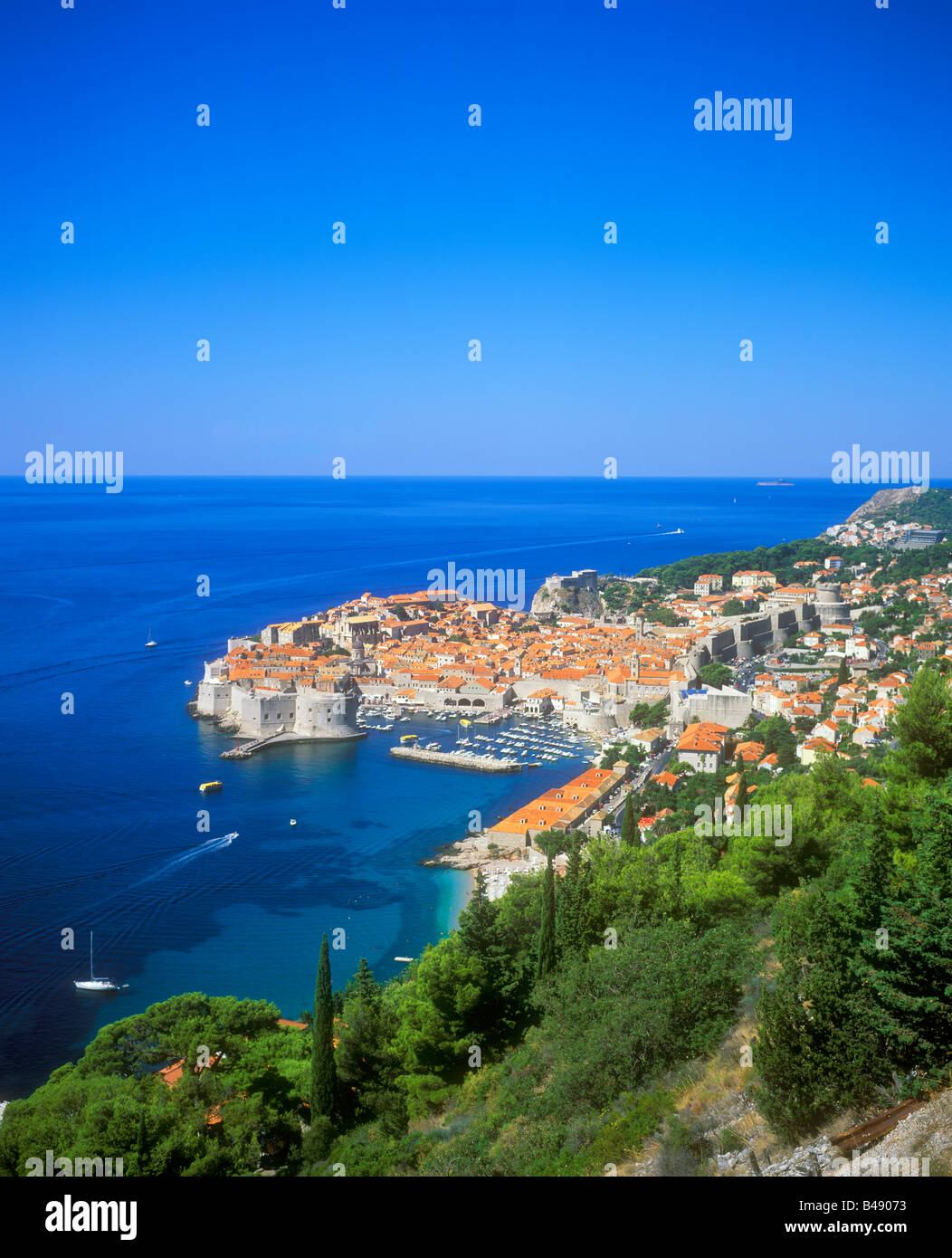 Panoramablick auf die Altstadt von Dubrovnik, Kroatien, Osteuropa Stockfoto