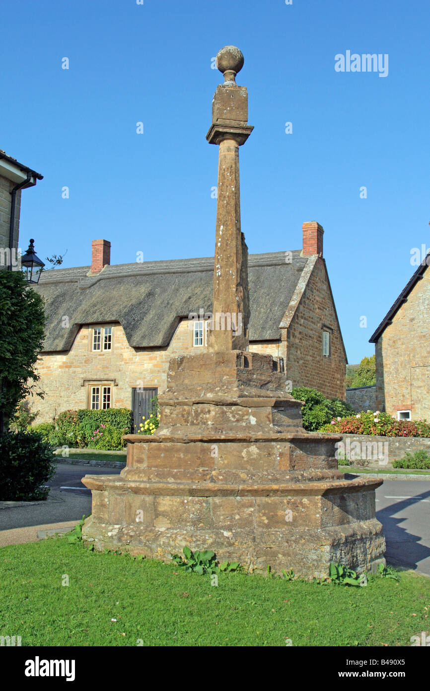 Stein, Predigt Kreuz Hinton St George Somerset UK Stockfoto