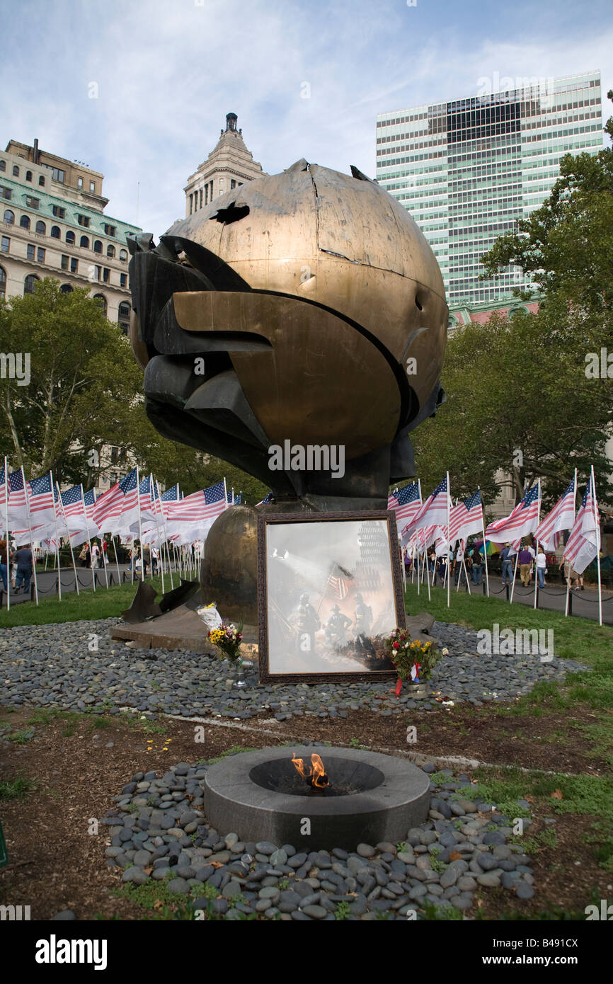 Tag des Gedenkens-Denkmal in Teig Park für September 11 Stockfoto