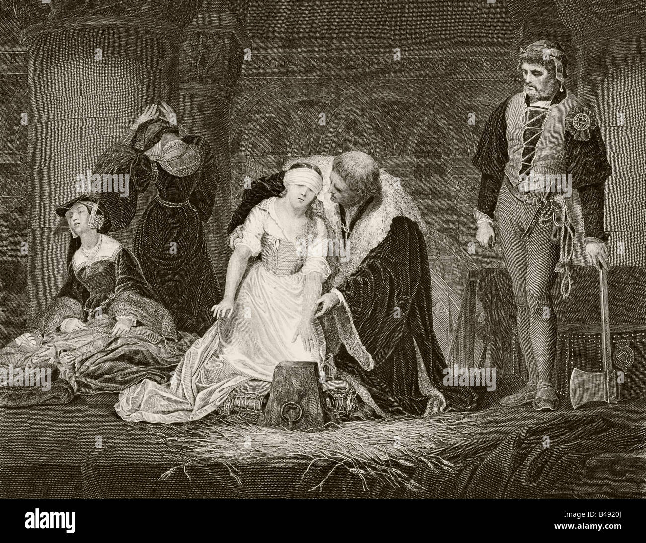 Hinrichtung von Lady Jane Grey 12 Februar 1554 Stockfoto