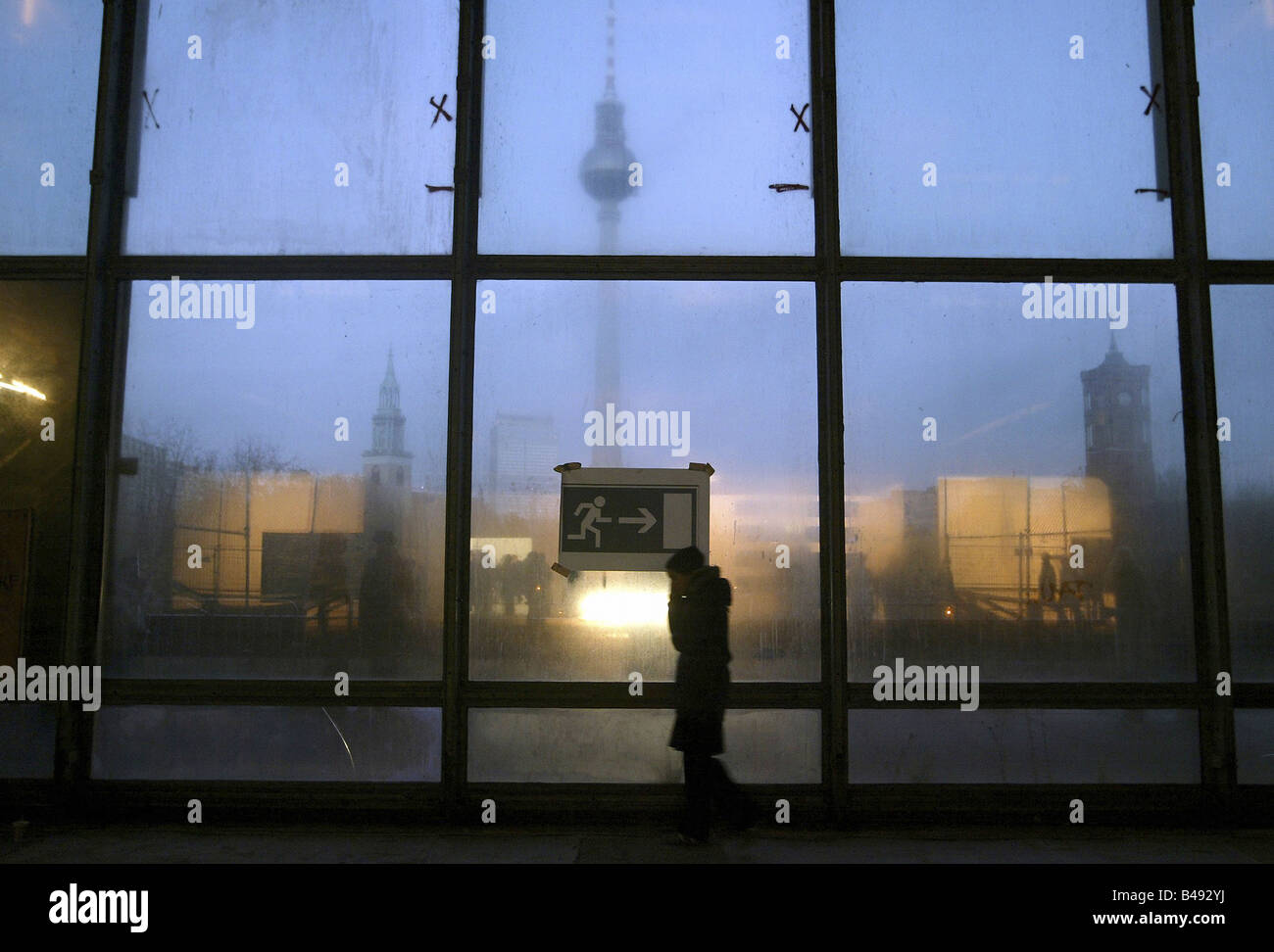 Blick aus dem Inneren des Palastes der Republik, Berlin, Deutschland Stockfoto