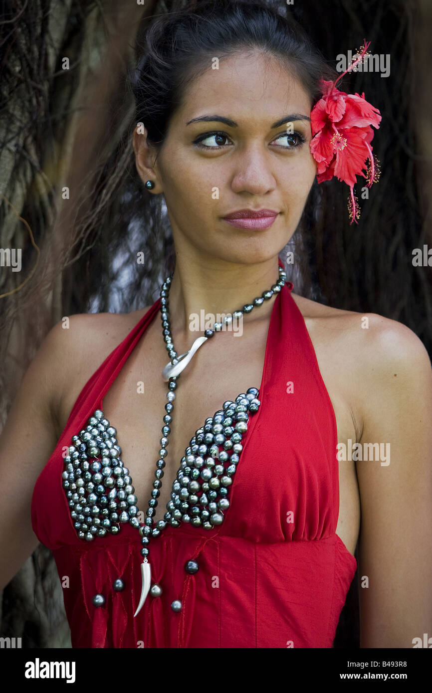 Schwarze Perlen Tahiti Französisch-Polynesien Stockfoto