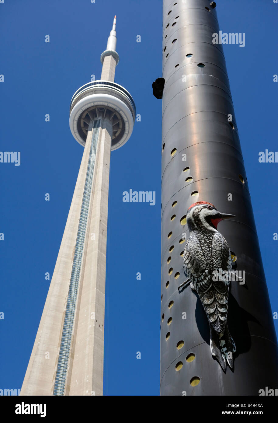 CN Tower in Toronto und Kongresszentrum Skulptur, Toronto, Ontario, Kanada Stockfoto