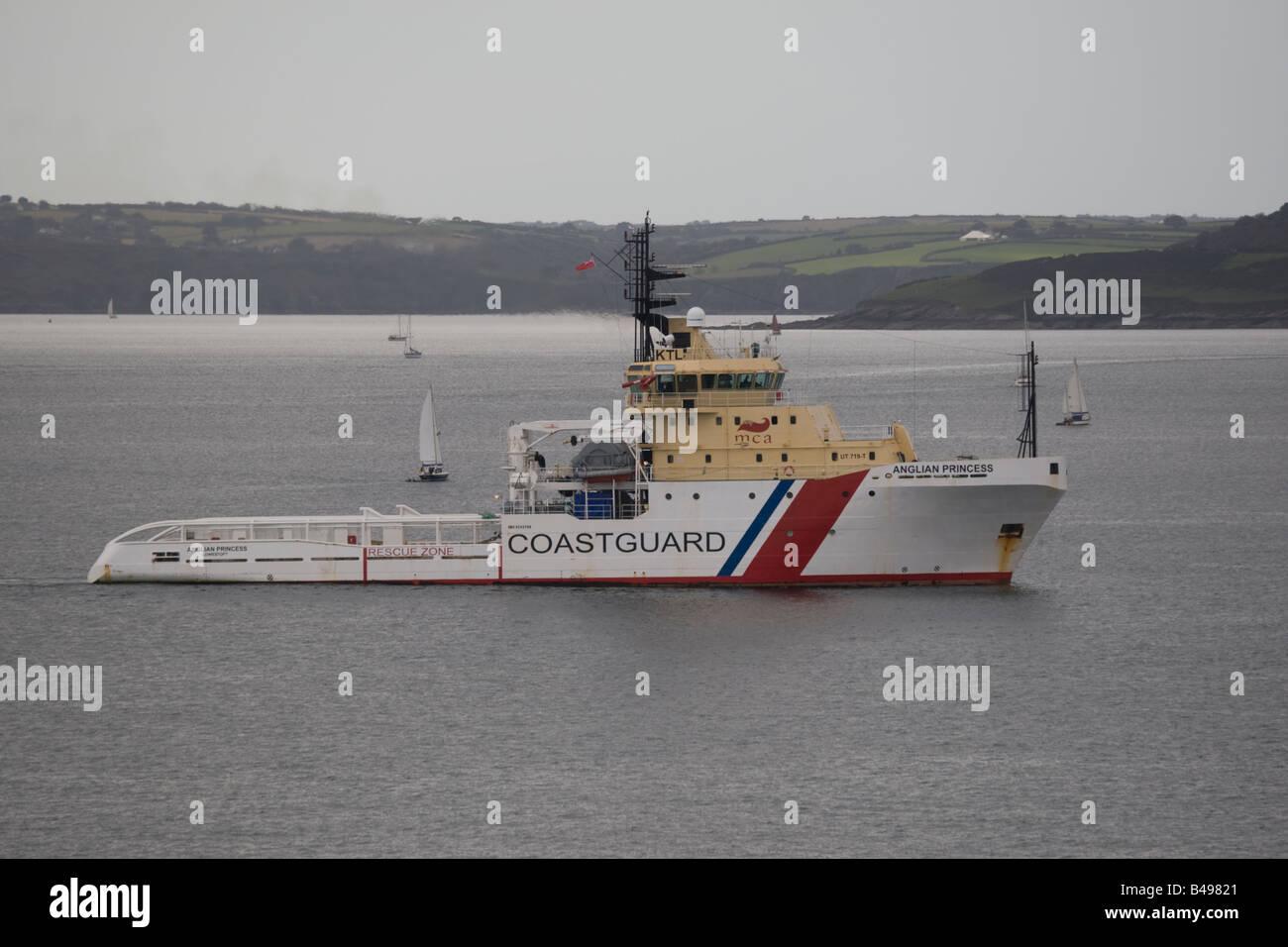 Anglian Princess Küstenwache Scherblock Pendennis Punkt Falmouth Cornwall UK Stockfoto