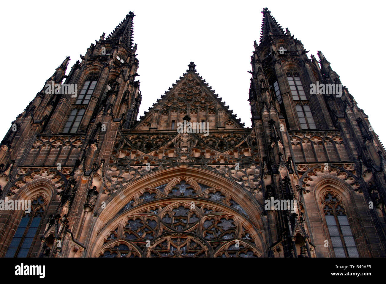 St. Vitus Cathedral.cut-Out (Ausschnitt) November 2007 (isoliert), Prag, Tschechien Stockfoto
