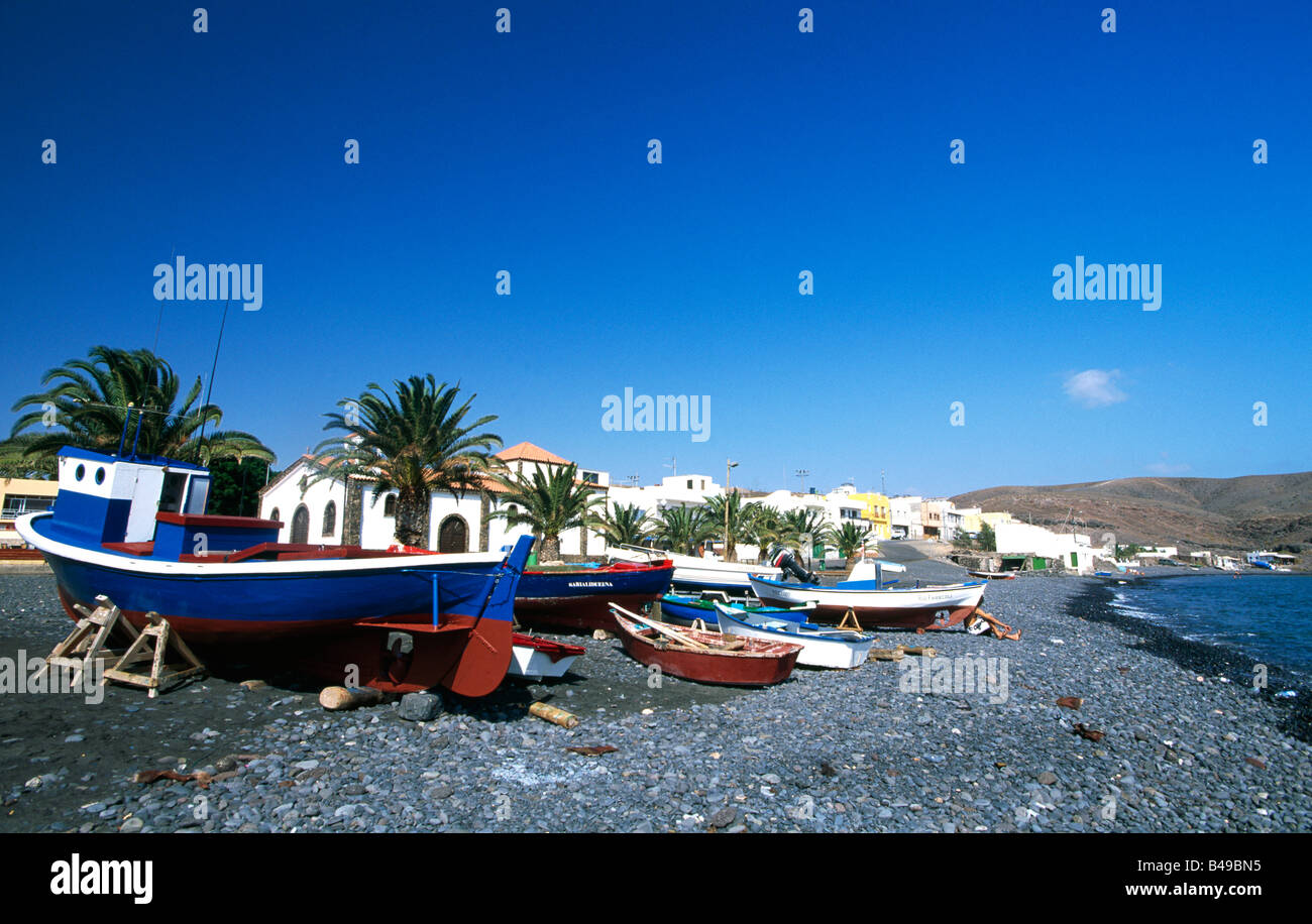 Angelboote/Fischerboote in La Lajita-Fuerteventura-Kanarische Inseln-Spanien Stockfoto