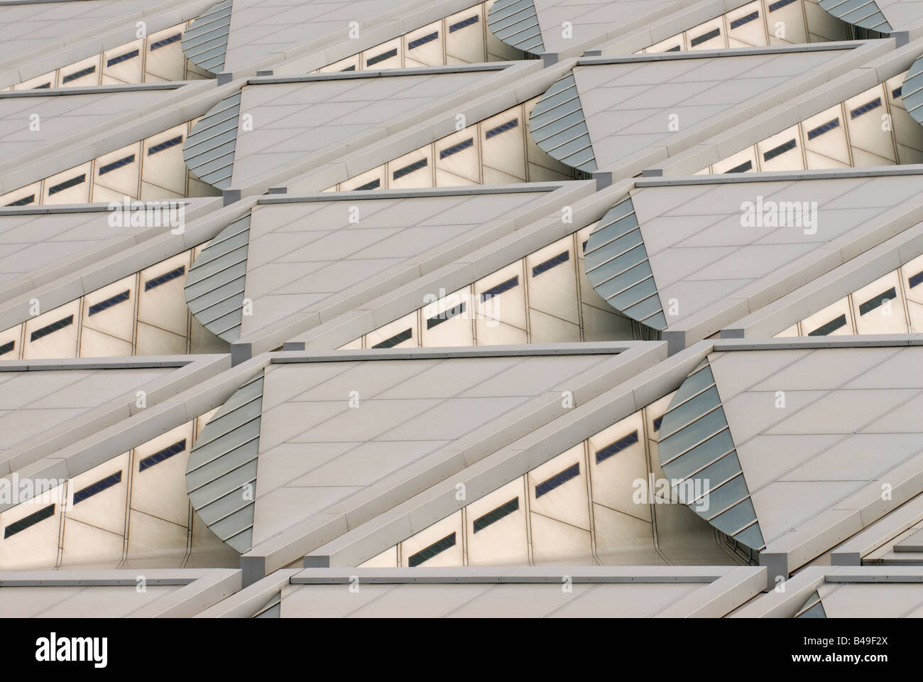 Windows der Neuerstellung Bibliothek von Alexandria Ägypten Stockfoto