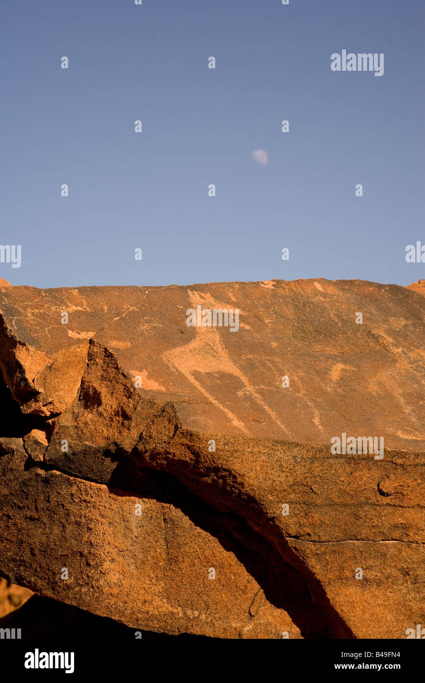 Felsmalereien in Twyfelfontein Namibia Stockfoto