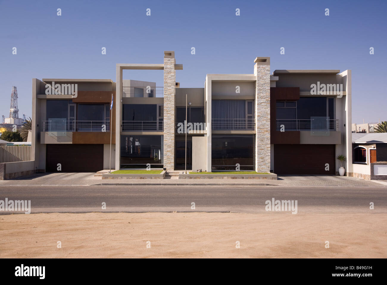 Modernistisches Haus Walvis Bay, Namibia Stockfoto