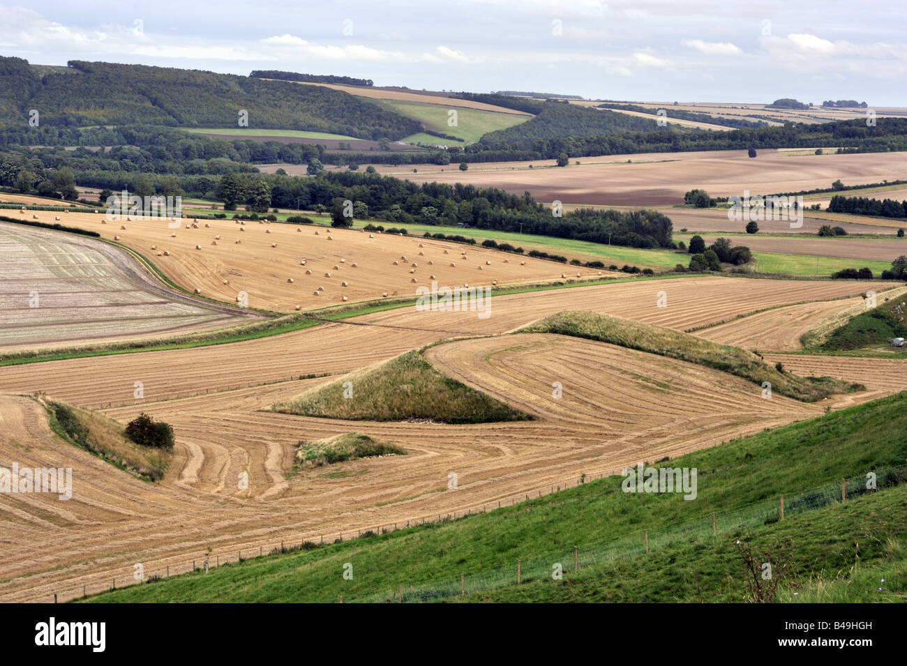 Blick über die Yorkshire Wolds, nahe dem Dorf Wintringham, North Yorkshire Stockfoto